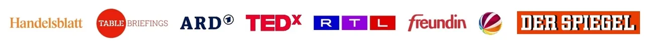 Featured in: Handelsblatt, Table Briefings, ARD, TEDx, RTL, freundin, SAT.1